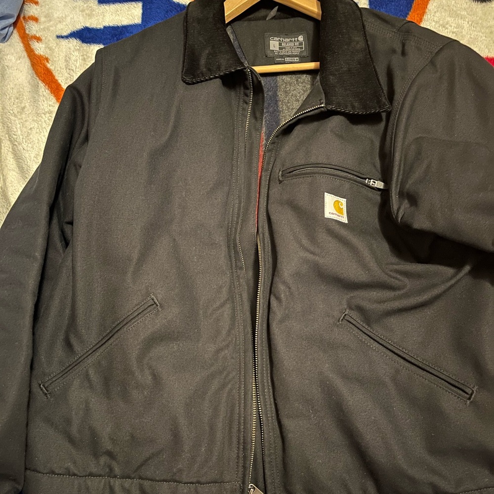 Carhartt Detroit Men's Black Jacket Size Large